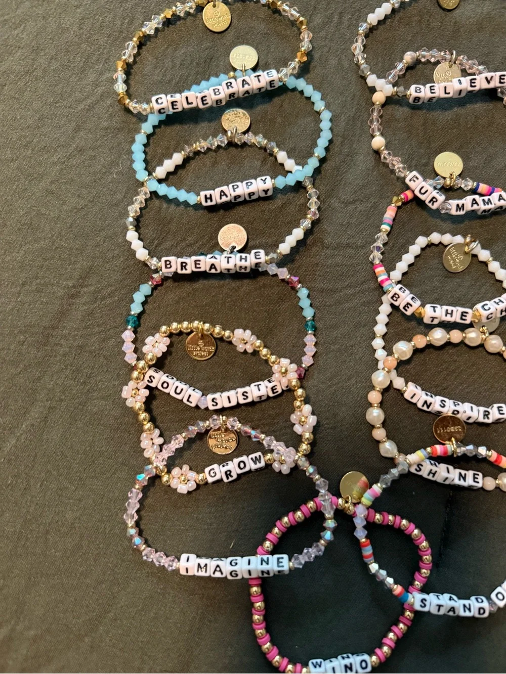 Little words project bracelets Set of 13